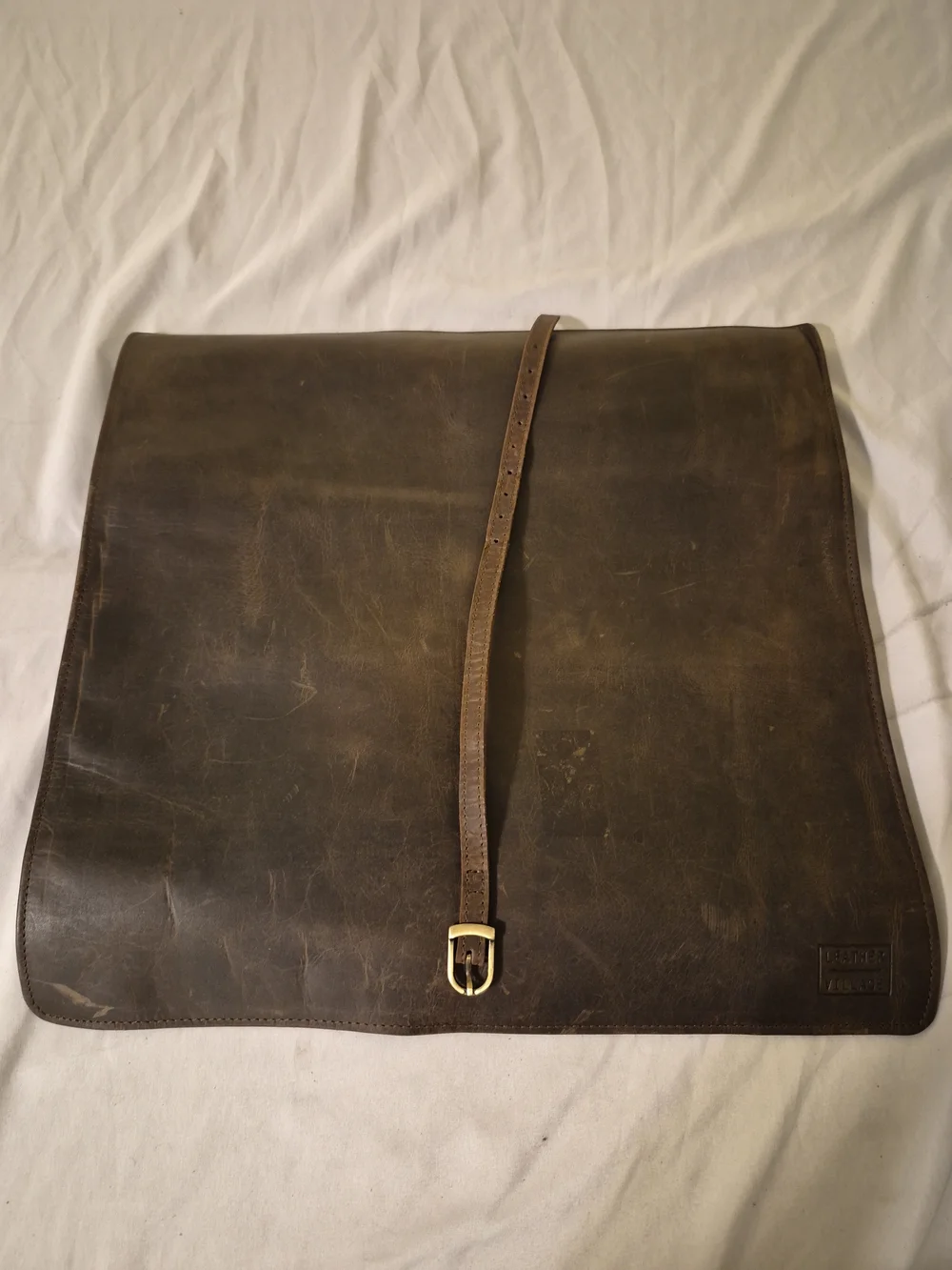 Dark Brown Leather Roll-Up Tool/Knife Bag